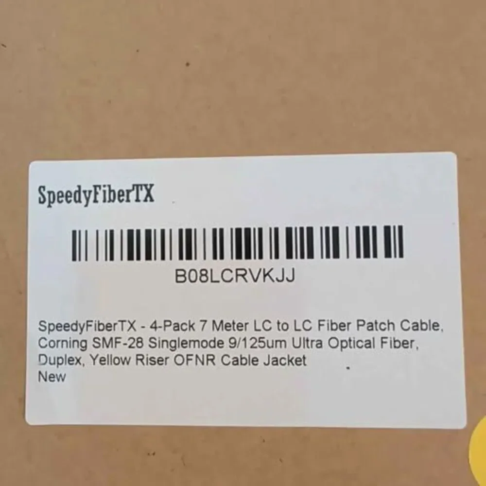 SpeedyFiberTX 4-Pack 7m LC to LC Singlemode Duplex Fiber Patch Cable Yellow OS2